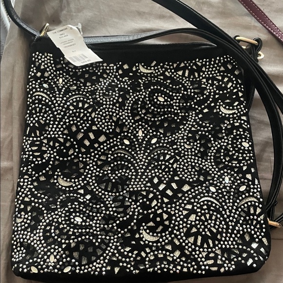 Handbags - Elegant Black and Silver Women's Bag